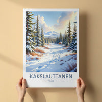 Kakslauttanen Poster - Finland Travel Art - Snowy Forest Cabin Home Decor