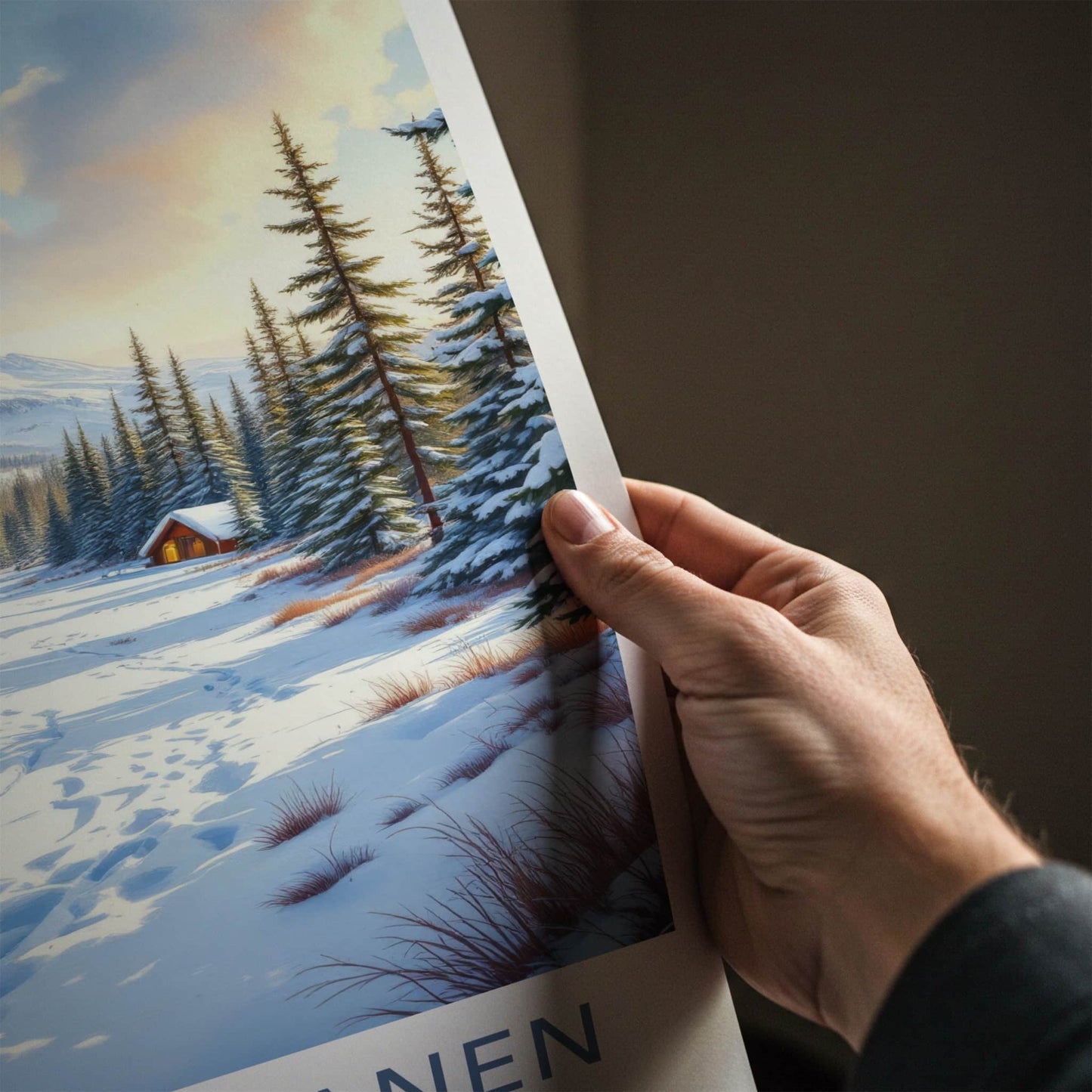 Kakslauttanen Poster - Finland Travel Art - Snowy Forest Cabin Home Decor