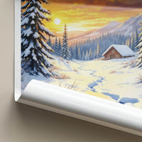 Kakslauttanen Poster - Finland Travel Art - Winter Sunset Cabin Home Decor