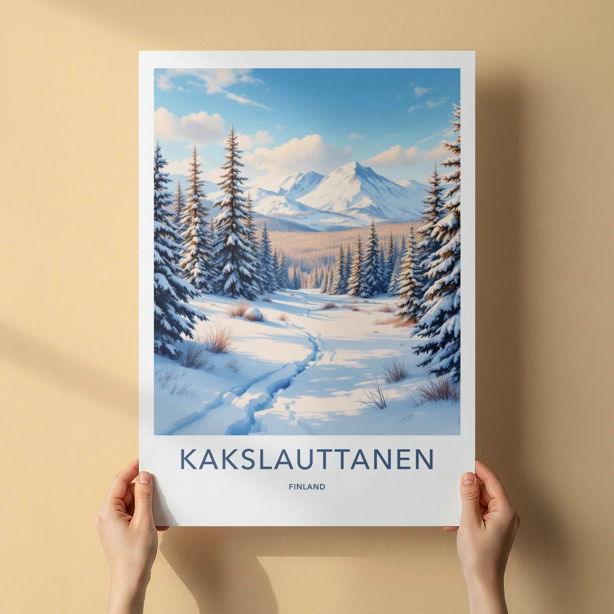 Kakslauttanen Poster - Finland Wall Art - Winter Forest Path Home Decor
