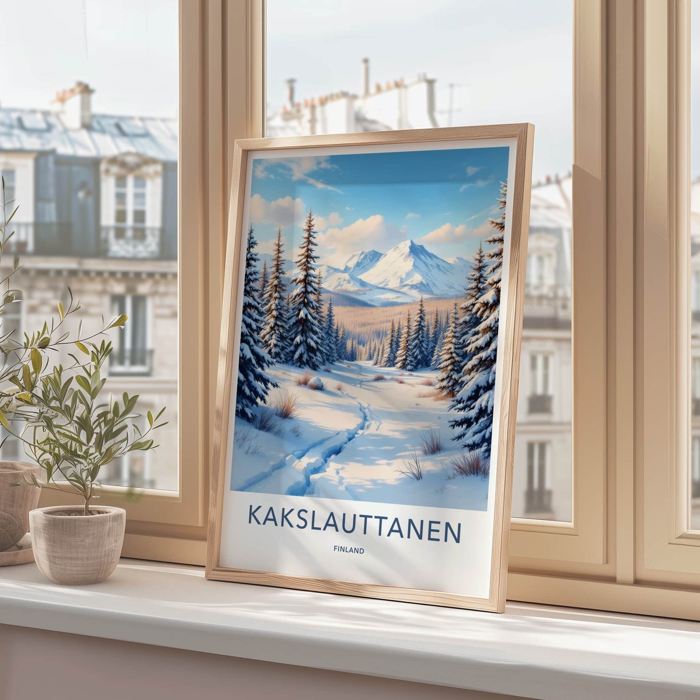 Kakslauttanen Poster - Finland Wall Art - Winter Forest Path Home Decor