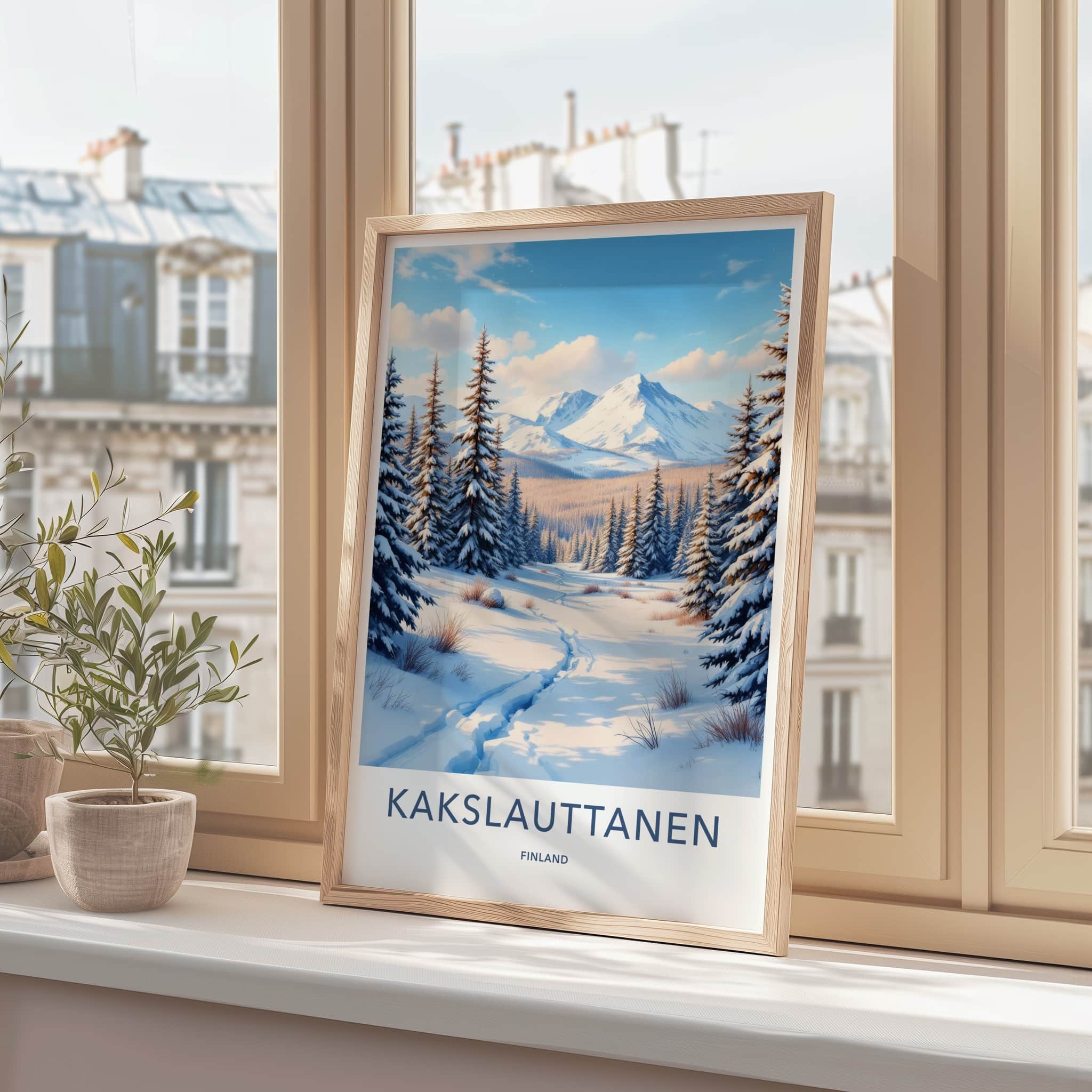 Kakslauttanen Poster - Finland Wall Art - Winter Forest Path Home Decor