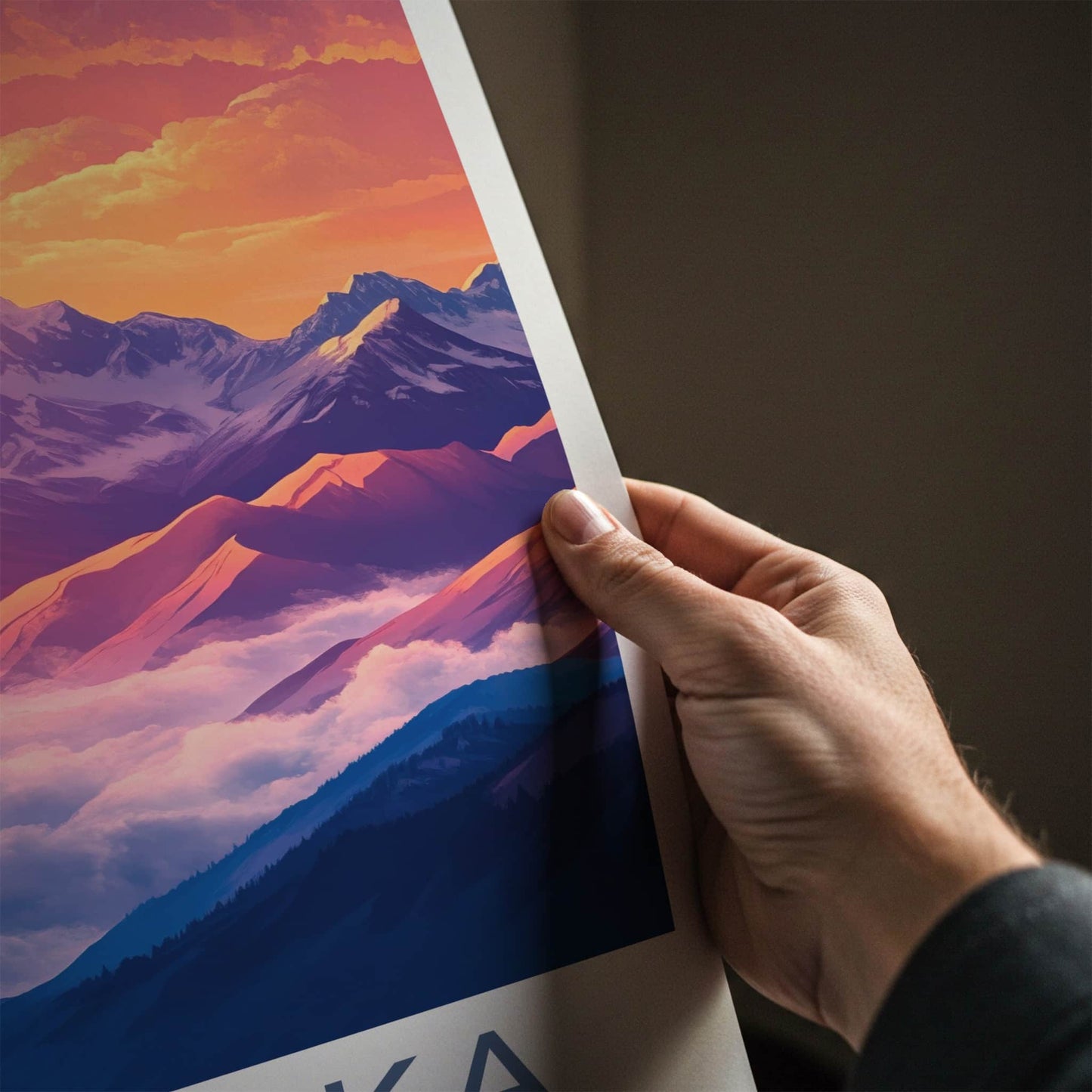 Kalanka Poster - India Wall Art - Uttarakhand Vibrant Mountain Sunset Gift