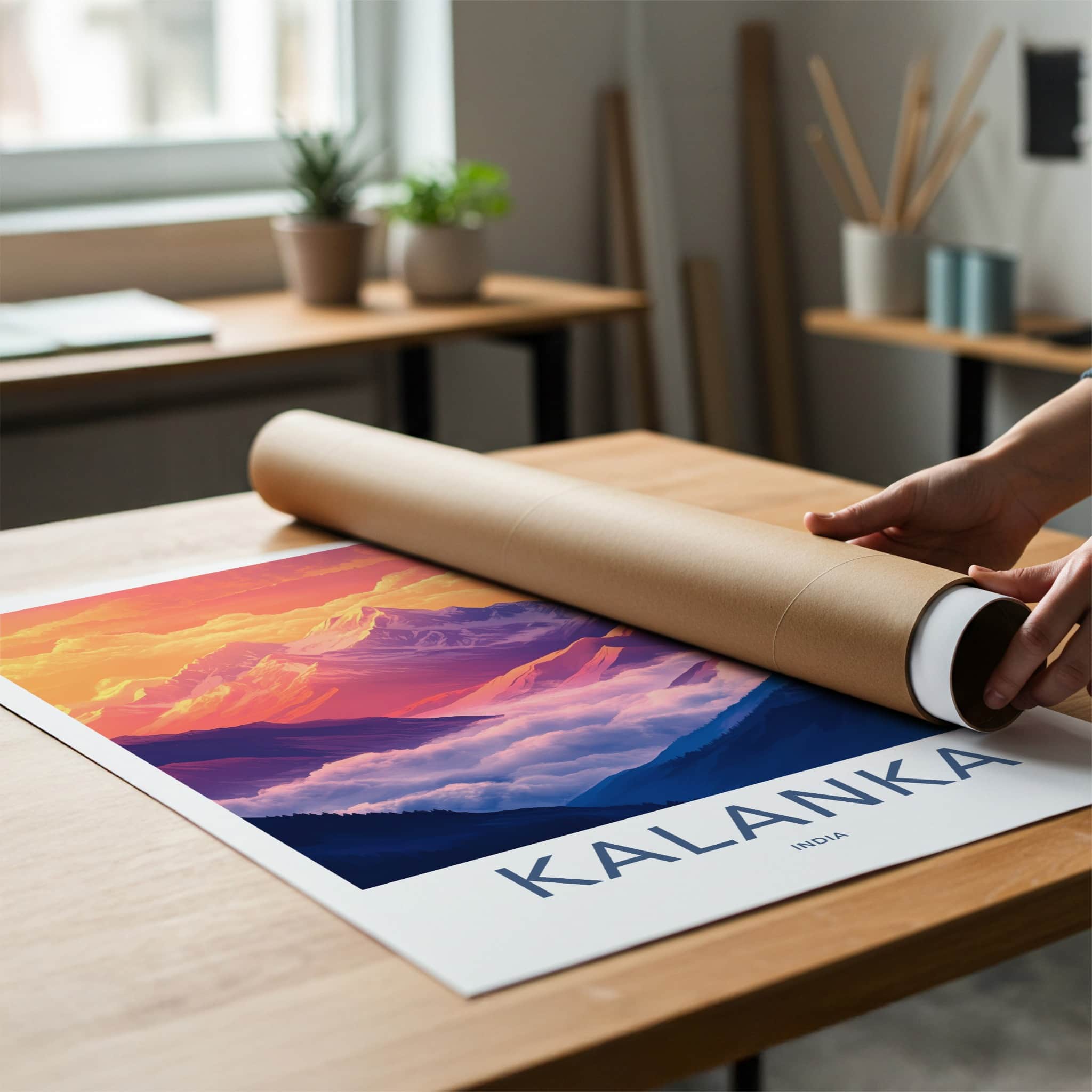 Kalanka Poster - India Wall Art - Uttarakhand Vibrant Mountain Sunset Gift