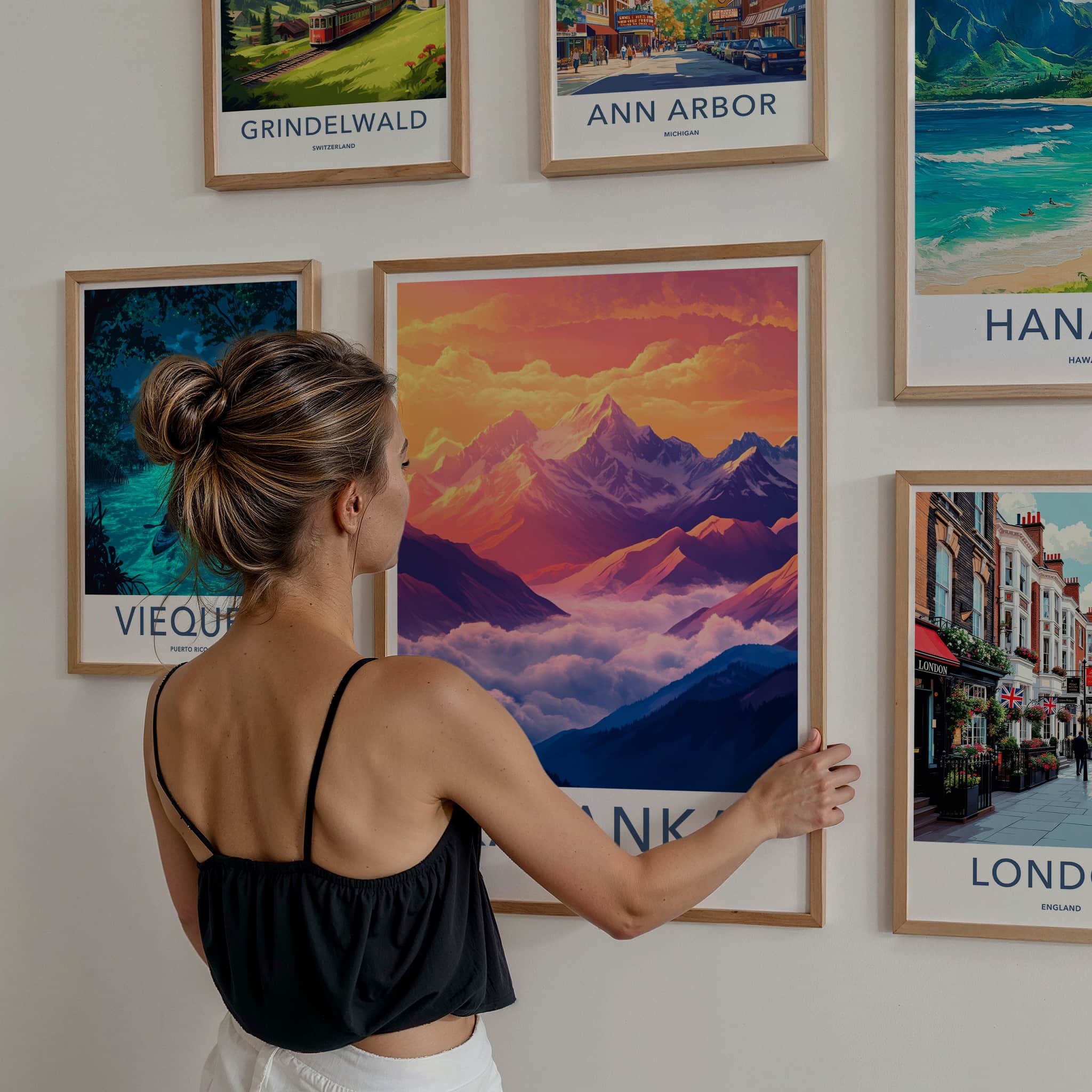 Kalanka Poster - India Wall Art - Uttarakhand Vibrant Mountain Sunset Gift