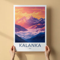 Kalanka Poster - India Wall Art - Uttarakhand Vibrant Mountain Sunset Gift