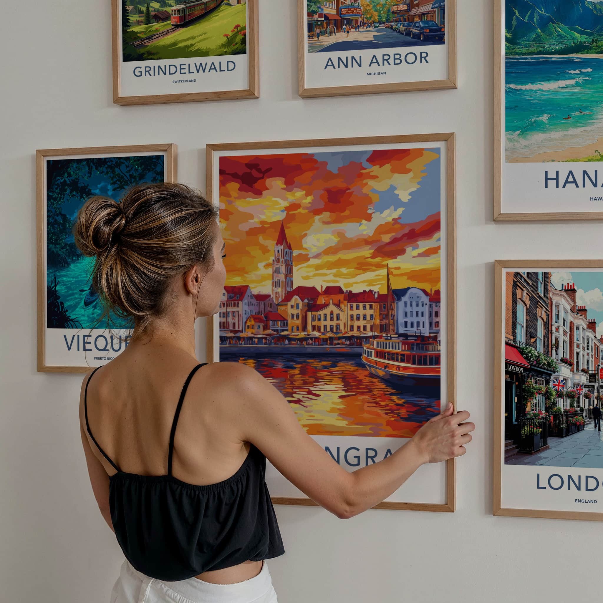 Kaliningrad Poster - Russia Travel Art - Painterly Cityscape Sunset Home Decor