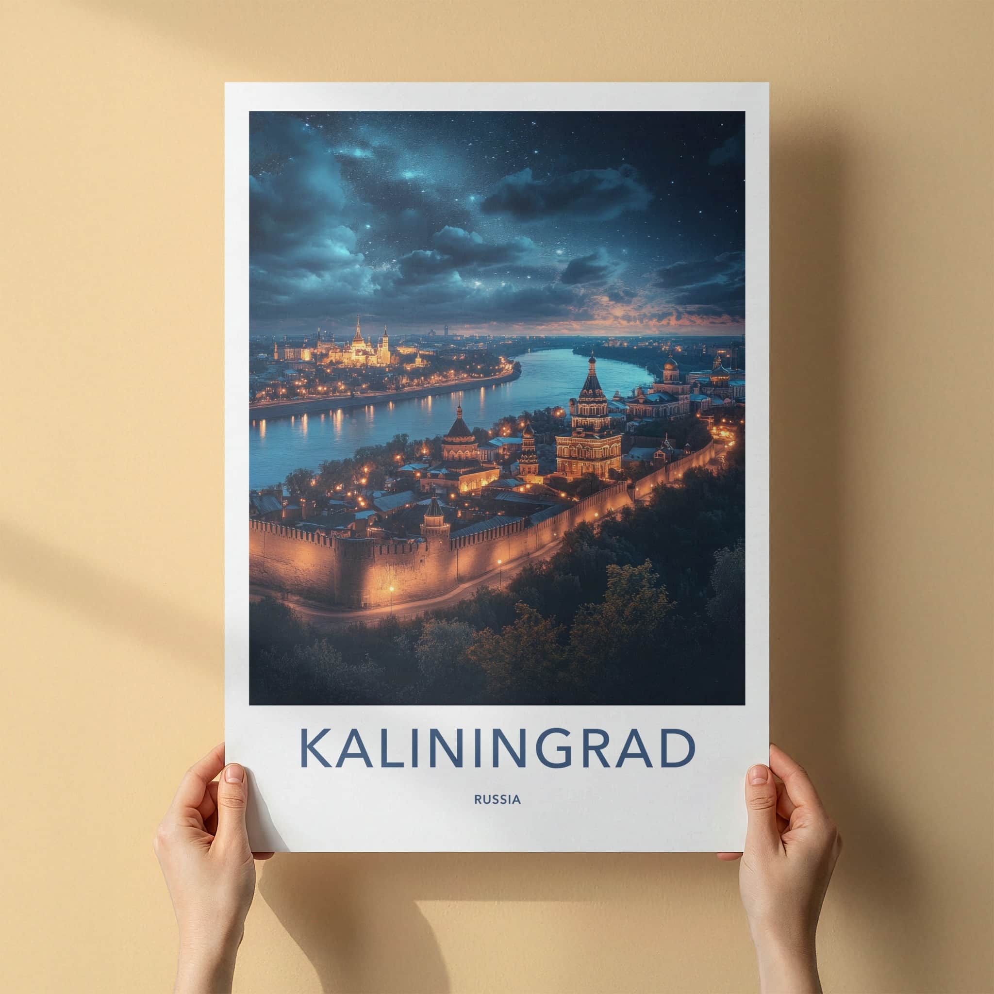 Kaliningrad Poster - Russia Travel Art - Starry City Vista Home Decor