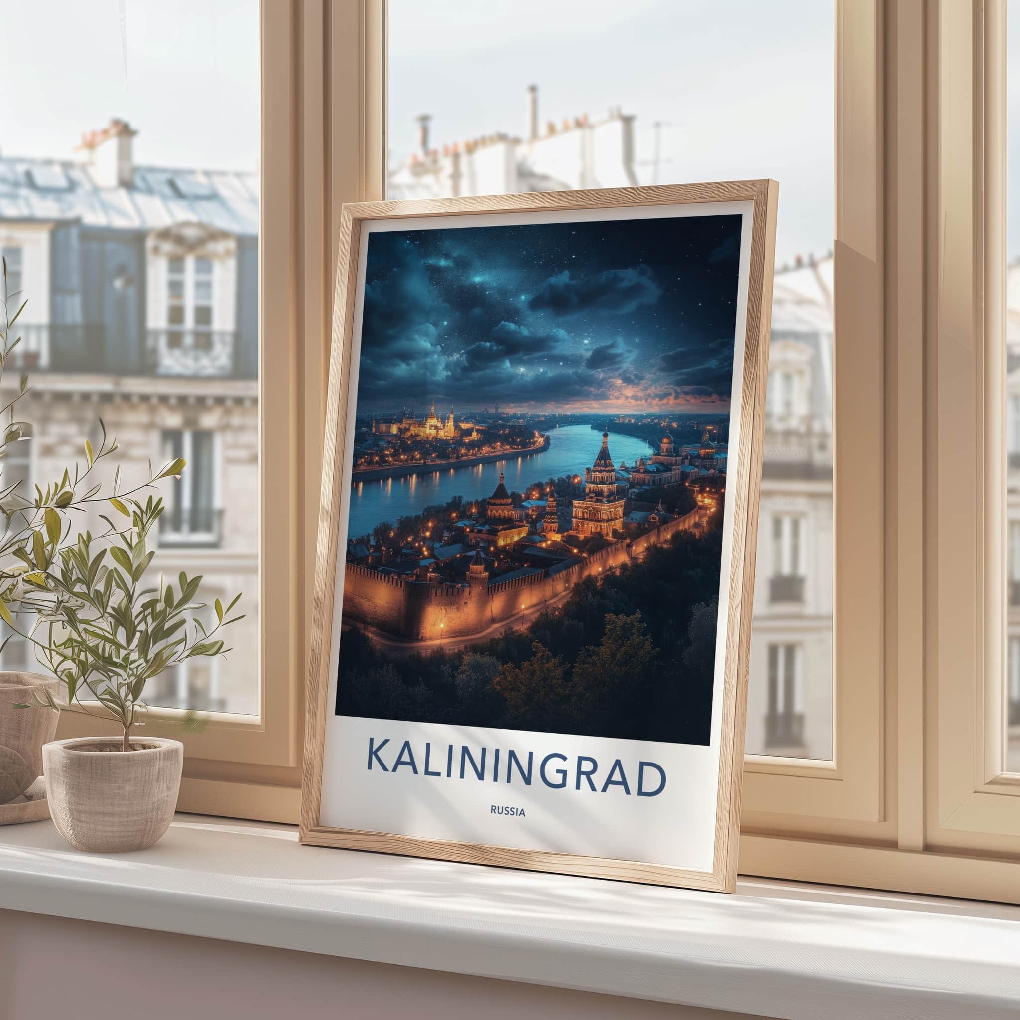 Kaliningrad Poster - Russia Travel Art - Starry City Vista Home Decor