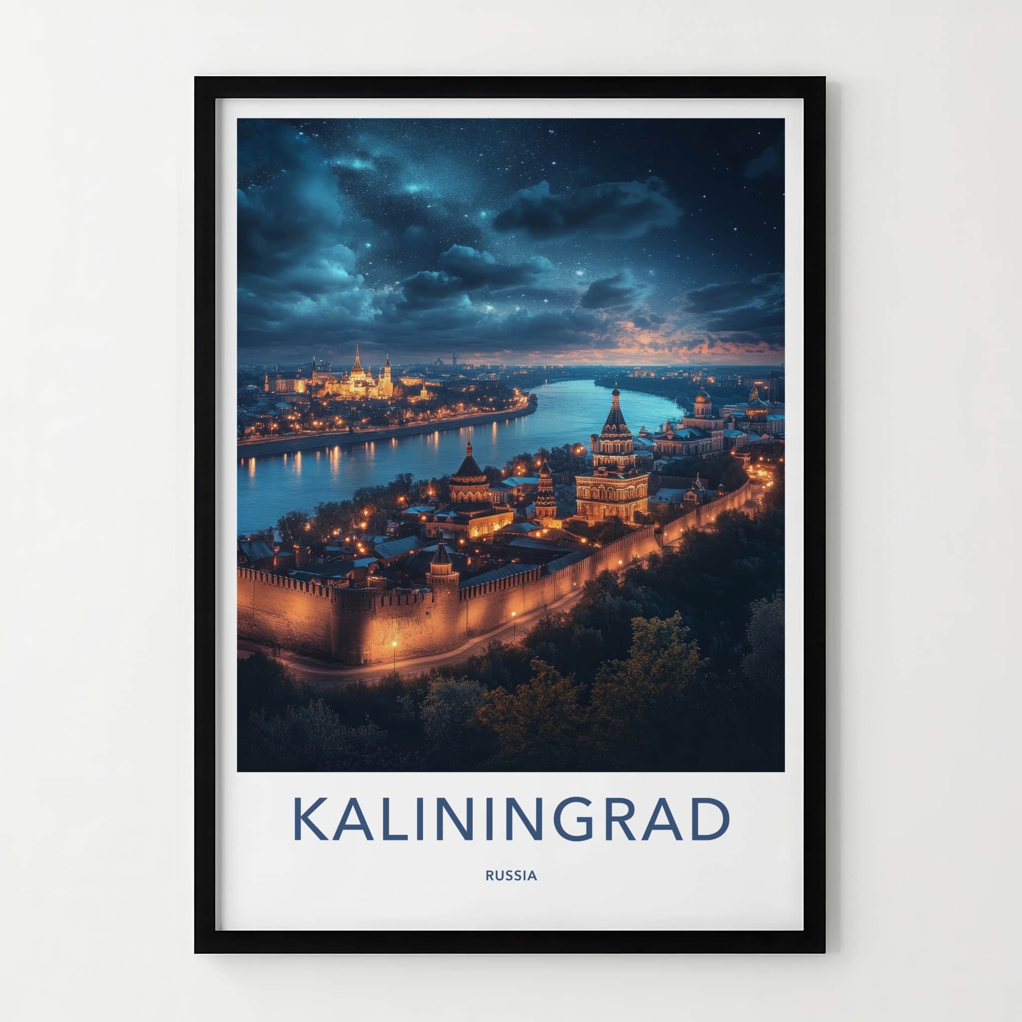 Kaliningrad Poster - Russia Travel Art - Starry City Vista Home Decor