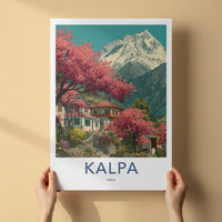 Kalpa Poster - India Travel Art - Himachal Pradesh Pink Trees Home Decor