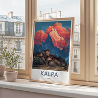 Kalpa Poster - India Travel Art - Himachal Pradesh Village Home Decor