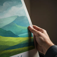 Kalsoy Poster - Faroe Islands Travel Art - Layered Island Landscape Home Decor