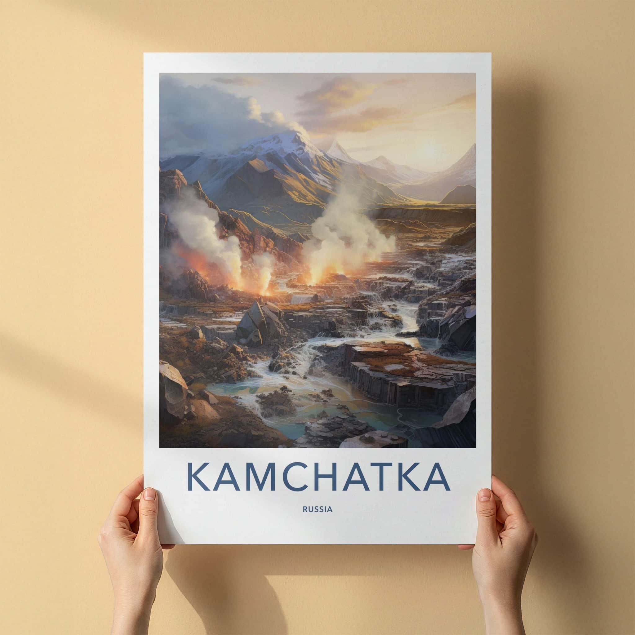 Kamchatka Poster - Russia Art Print - Steaming River Valley Home Decor