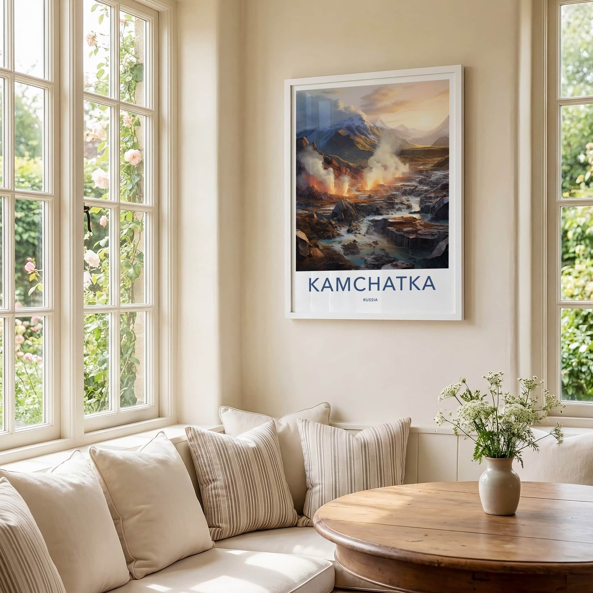 Kamchatka Poster - Russia Art Print - Steaming River Valley Home Decor