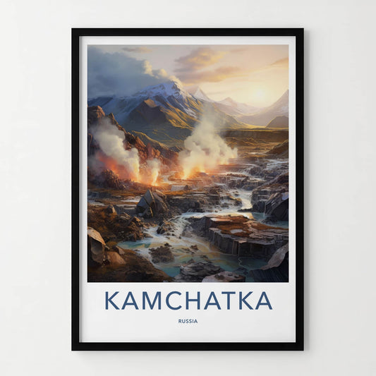 Kamchatka Poster - Russia Art Print - Steaming River Valley Home Decor
