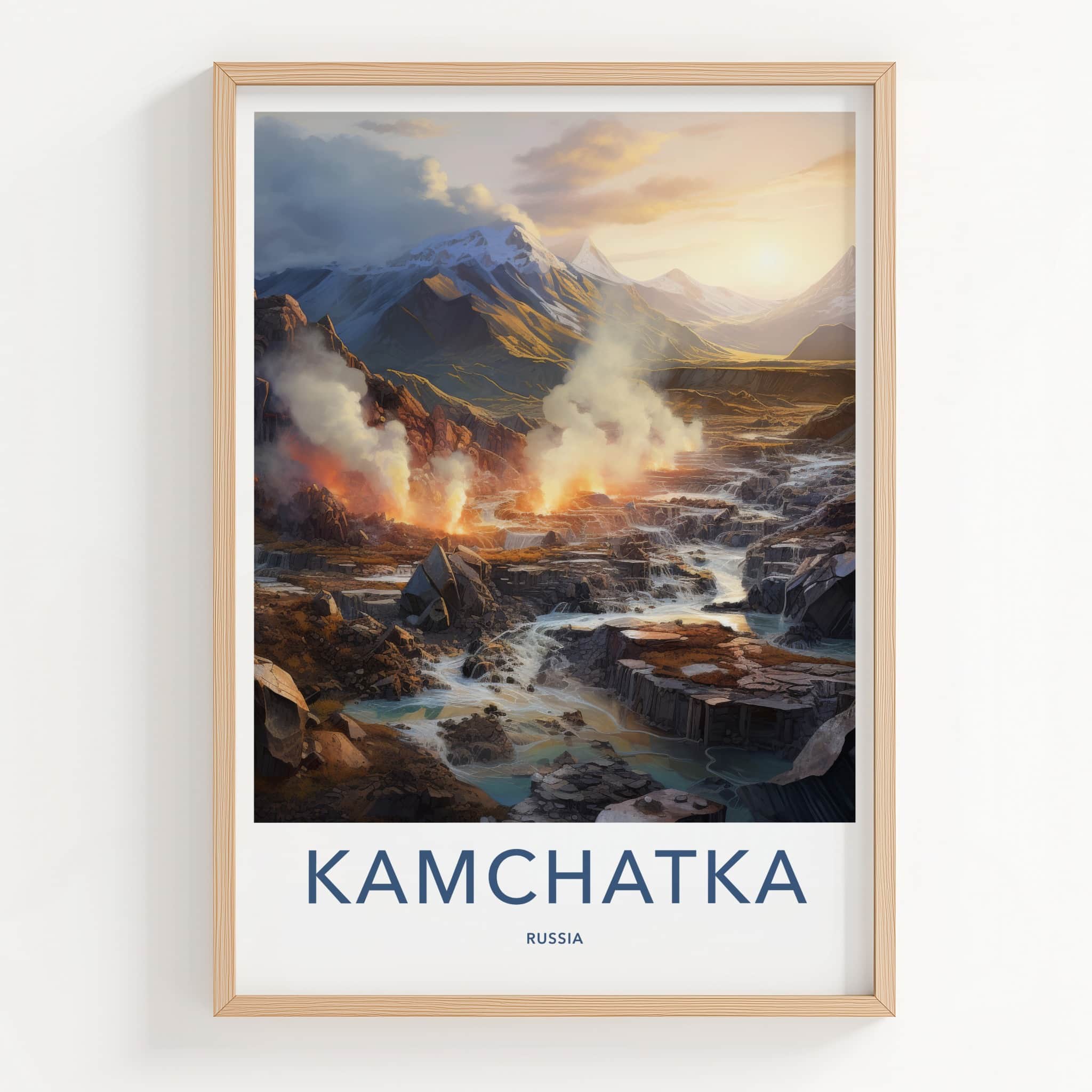 Kamchatka Poster - Russia Art Print - Steaming River Valley Home Decor