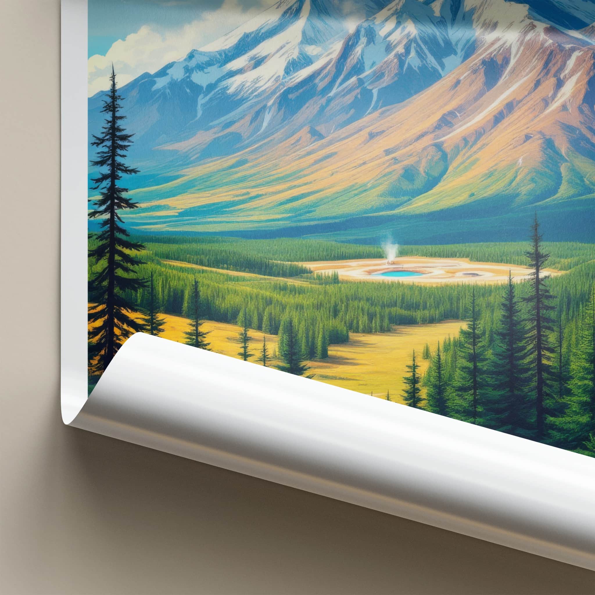 Kamchatka Poster - Russia Travel Art - Mountain Valley Spring Home Decor