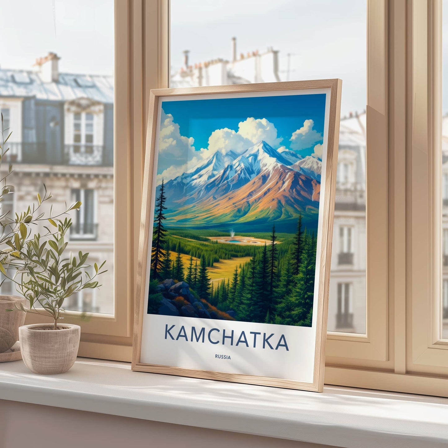 Kamchatka Poster - Russia Travel Art - Mountain Valley Spring Home Decor