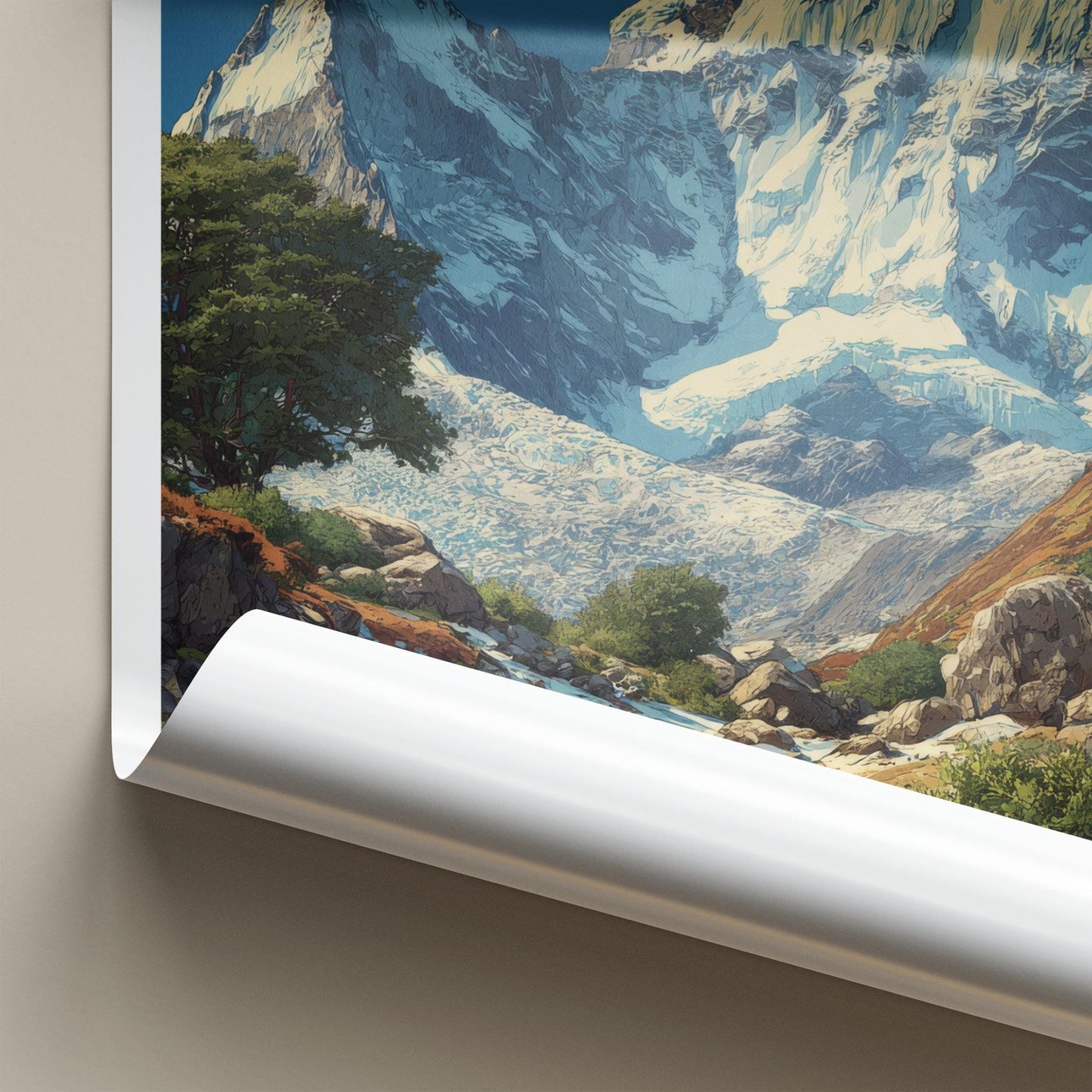 Kamet Poster - India Travel Art - Uttarakhand Glacier Peaks Wall Decor