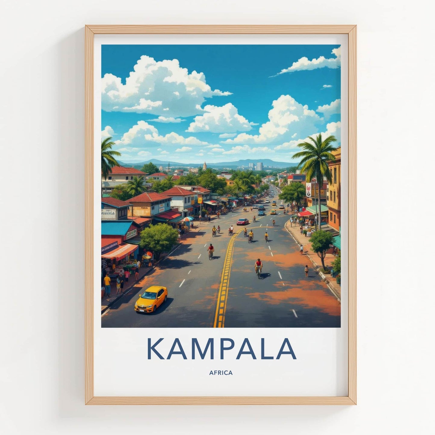 Kampala Poster - Uganda Travel Art - Vibrant City Scene Home Decor