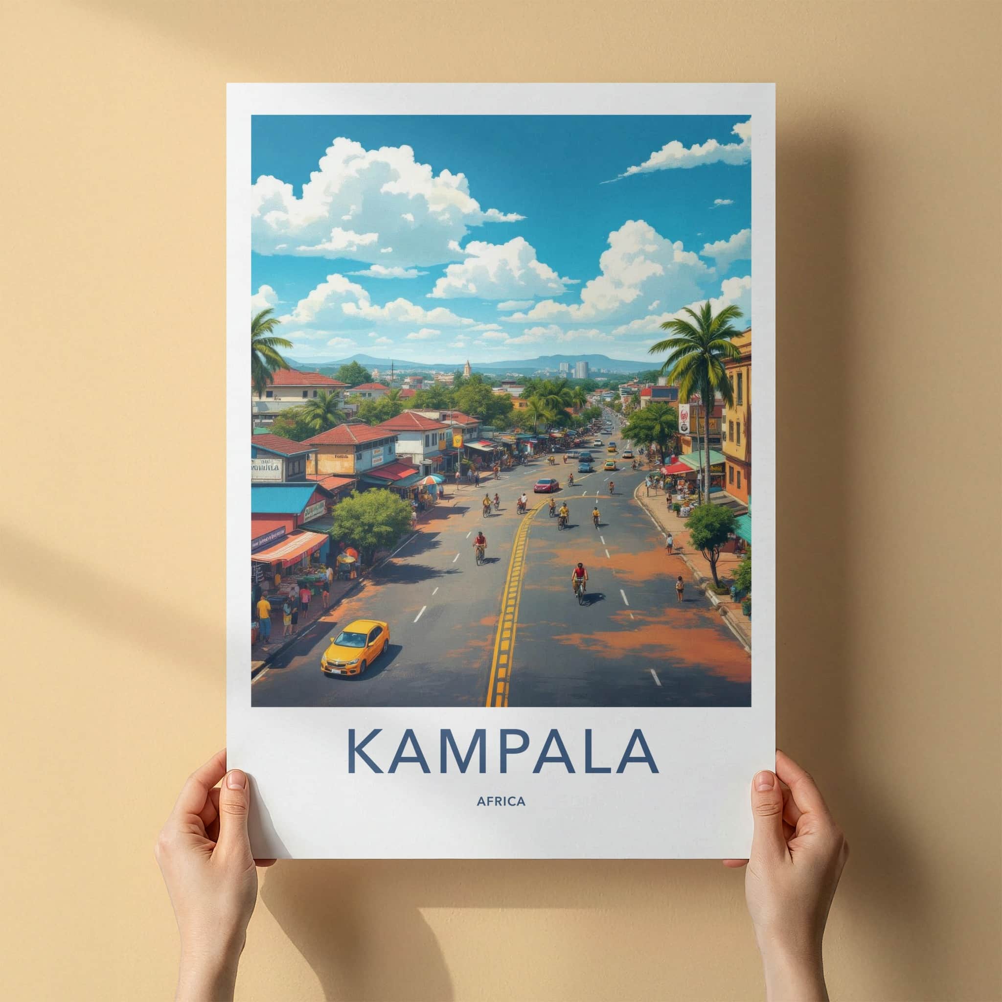 Kampala Poster - Uganda Travel Art - Vibrant City Scene Home Decor