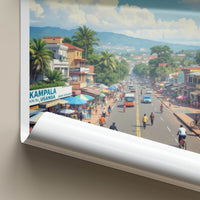 Kampala Poster - Uganda Travel Art - Vibrant Market Scene Home Decor