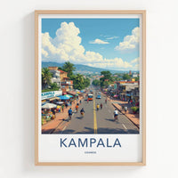 Kampala Poster - Uganda Travel Art - Vibrant Market Scene Home Decor