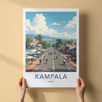 Kampala Poster - Uganda Travel Art - Vibrant Market Scene Home Decor