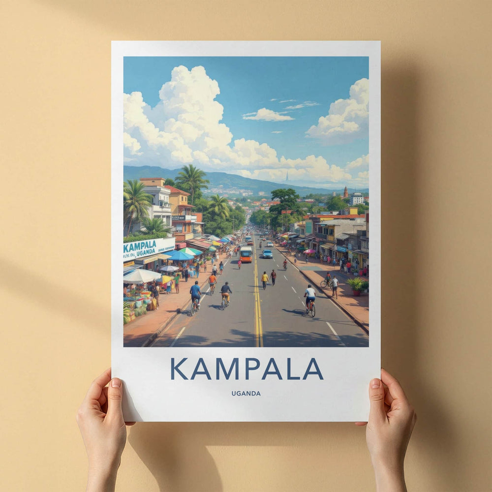 Kampala Poster - Uganda Travel Art - Vibrant Market Scene Home Decor