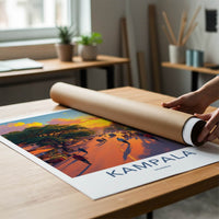Kampala Poster - Uganda Travel Art - Vibrant Sunset Street Home Decor