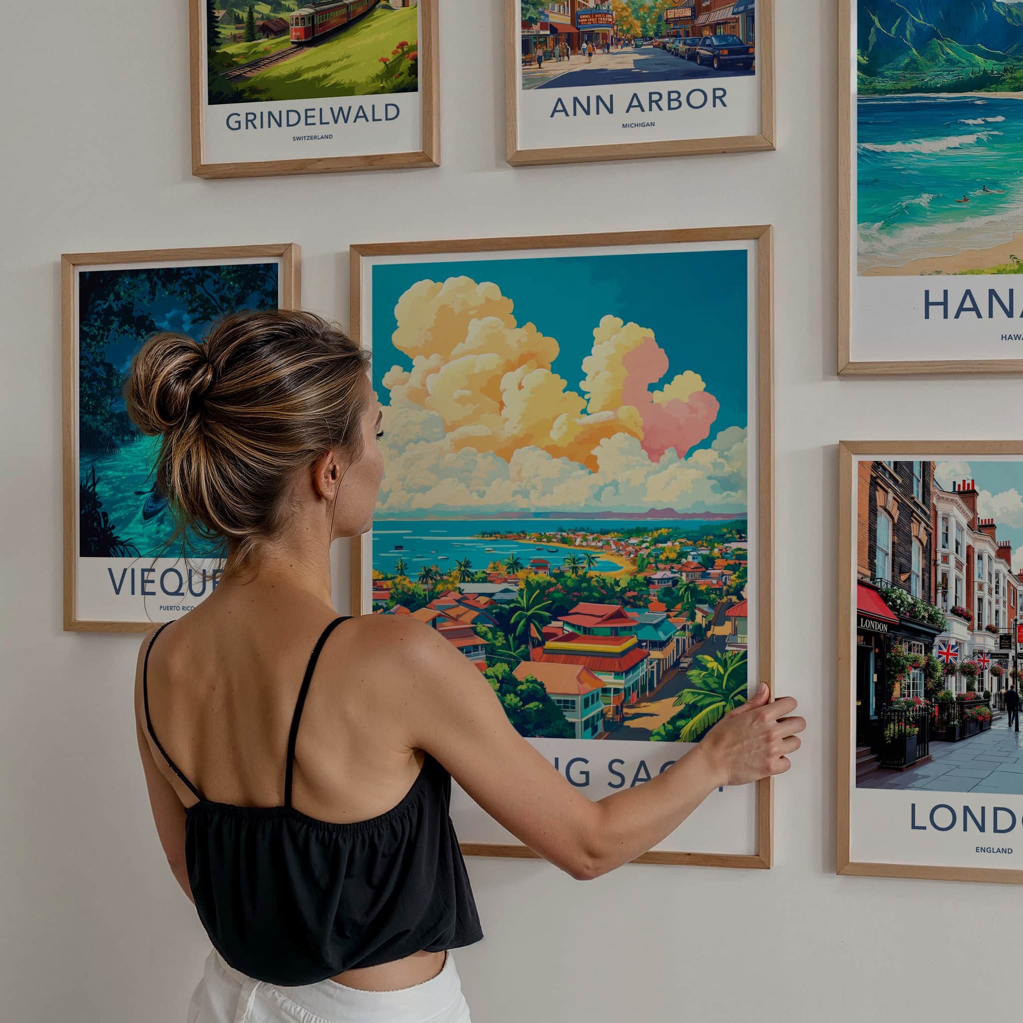 Kampong Saom Poster - Cambodia Travel Art - Vibrant Coastal City Wall Decor