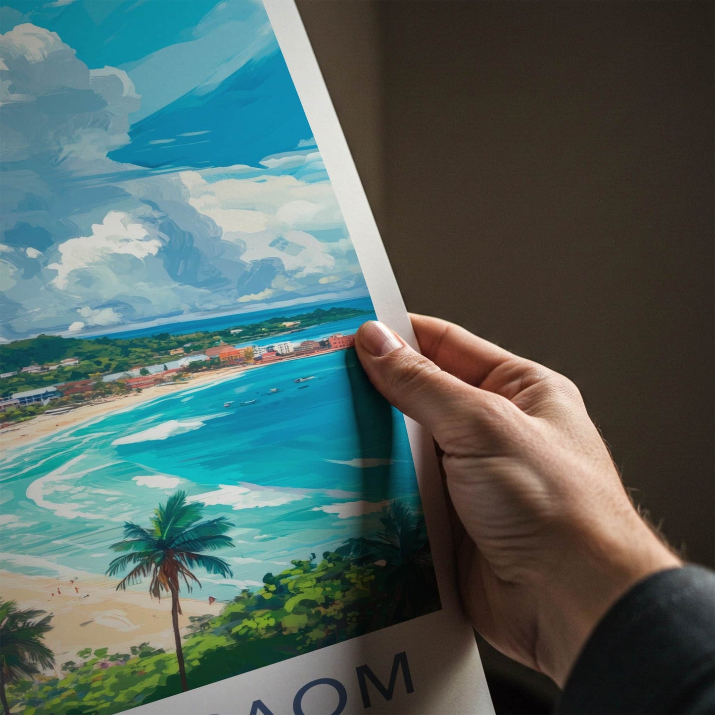 Kampong Saom Poster - Cambodia Travel Art - Vibrant Coastal Landscape Home Decor