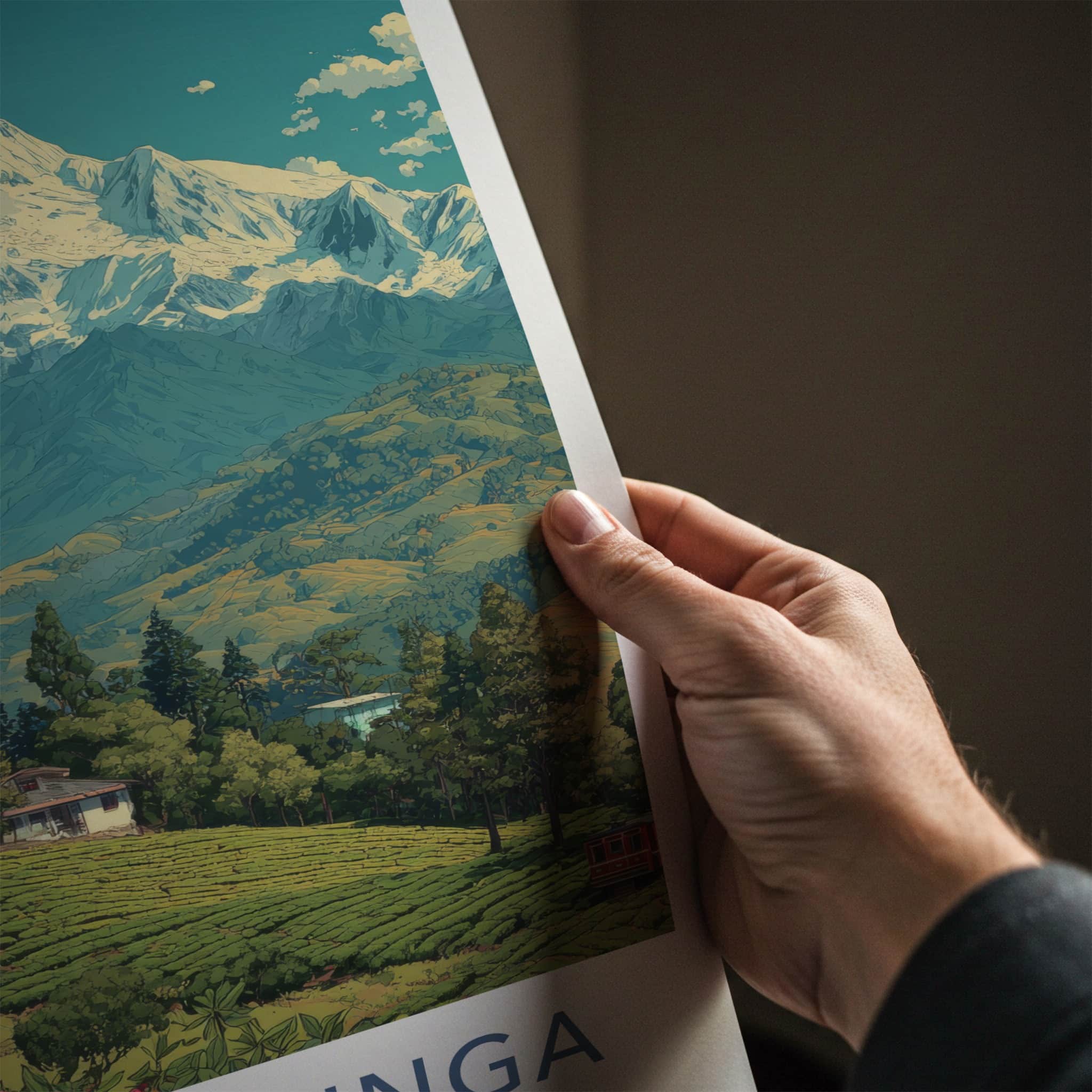 Kanchenjunga Poster - India Sikkim Tea Garden Views Art Print