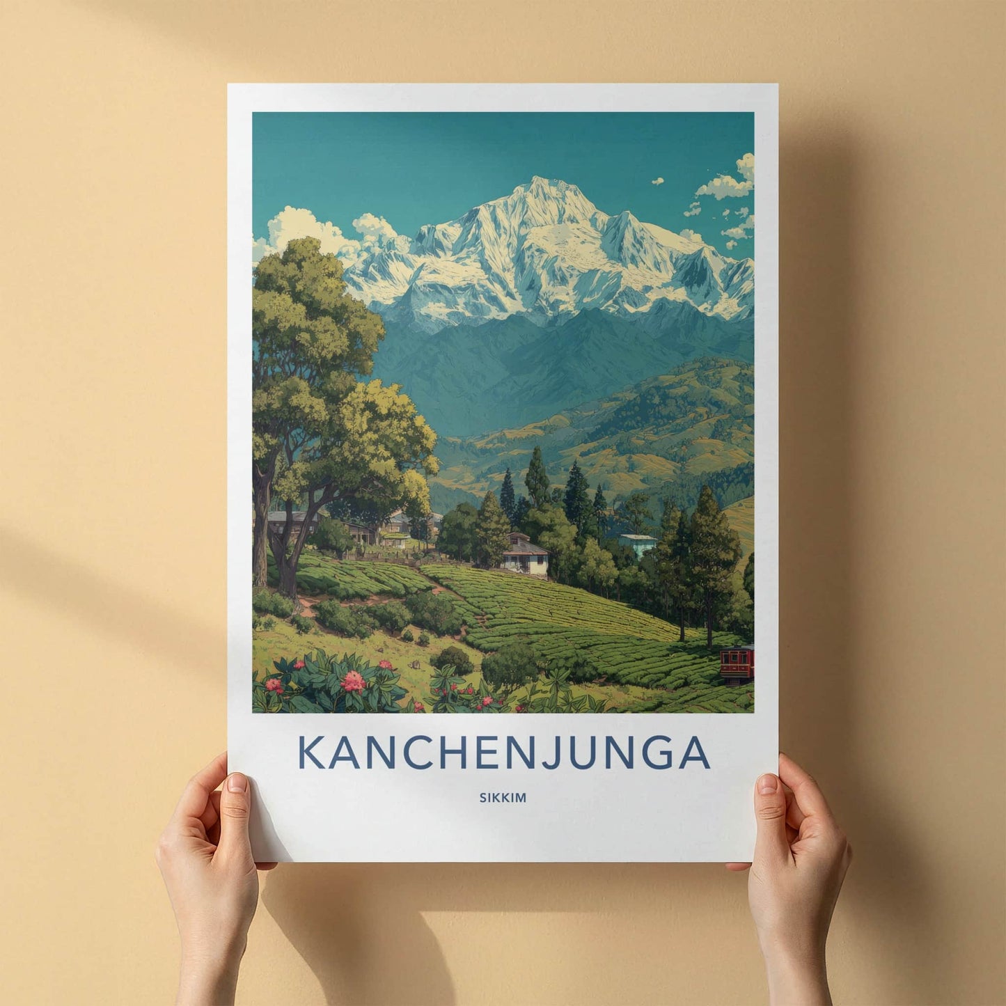 Kanchenjunga Poster - India Sikkim Tea Garden Views Art Print