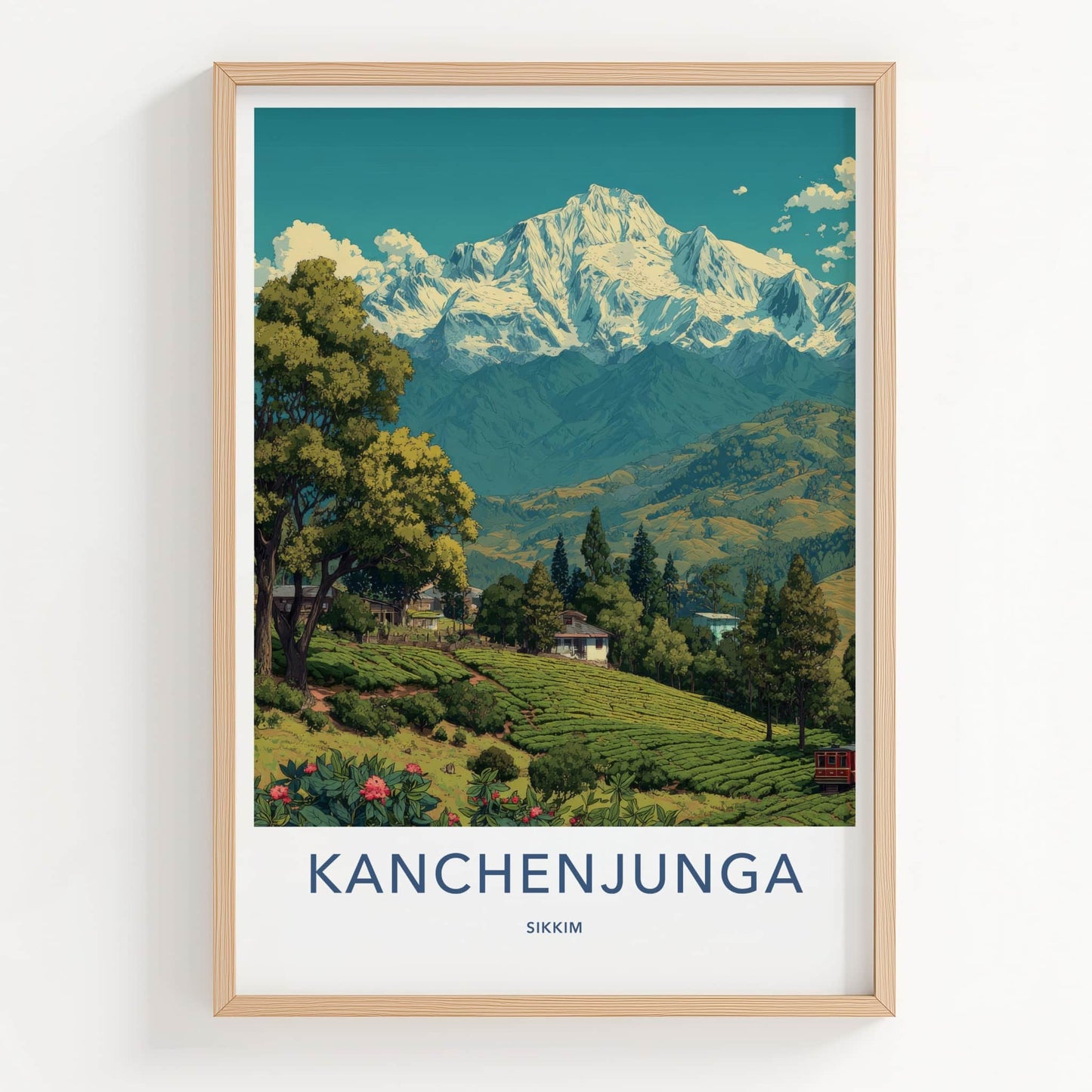 Kanchenjunga Poster - India Sikkim Tea Garden Views Art Print