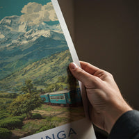 Kanchenjunga Poster - India Travel Art - Sikkim Mountain Train Home Decor