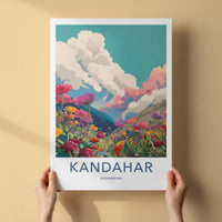 Kandahar Poster - Afghanistan Travel Art - Colorful Flower Field Home Decor