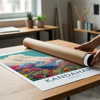Kandahar Poster - Afghanistan Travel Art - Colorful Flower Field Home Decor