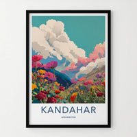 Kandahar Poster - Afghanistan Travel Art - Colorful Flower Field Home Decor