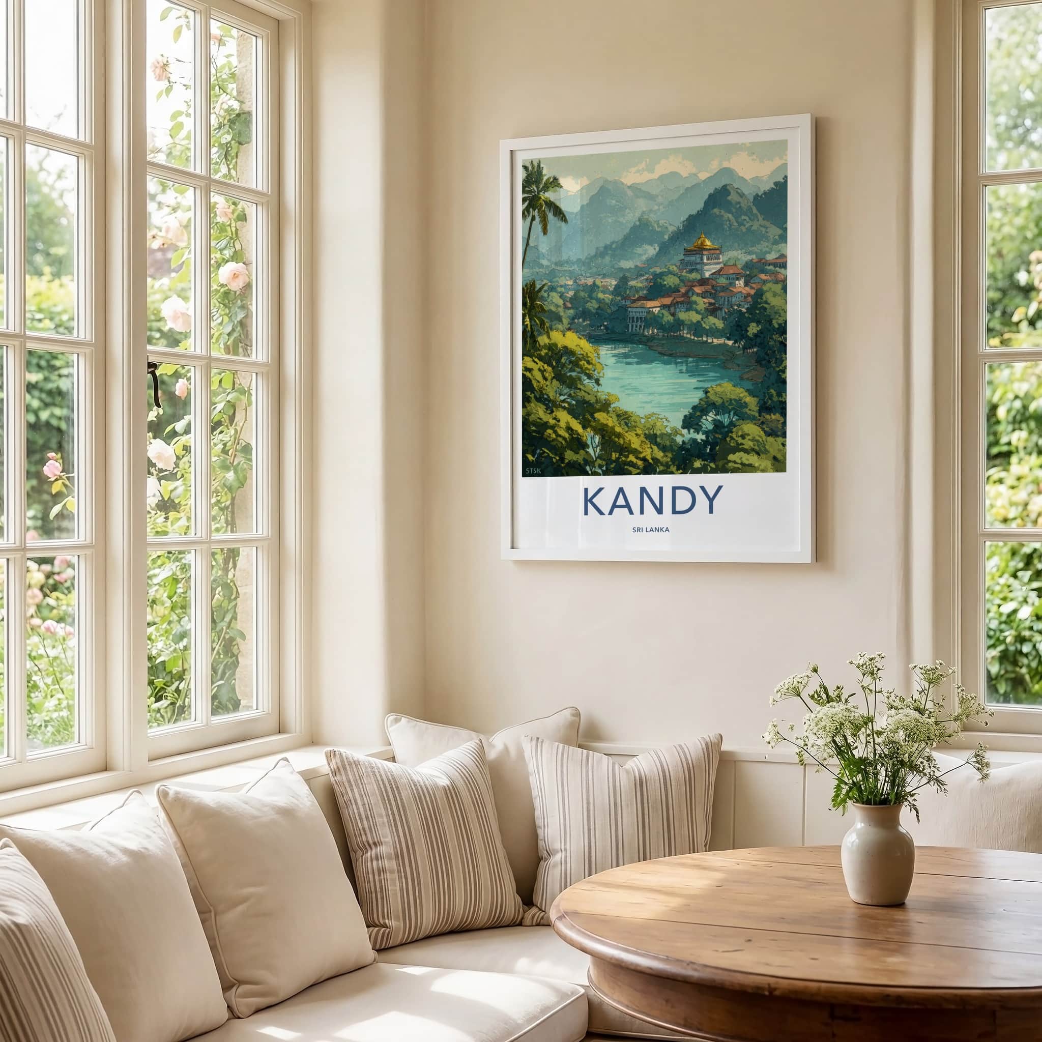 Kandy Poster - Sri Lanka Lakeside Temple Home Decor