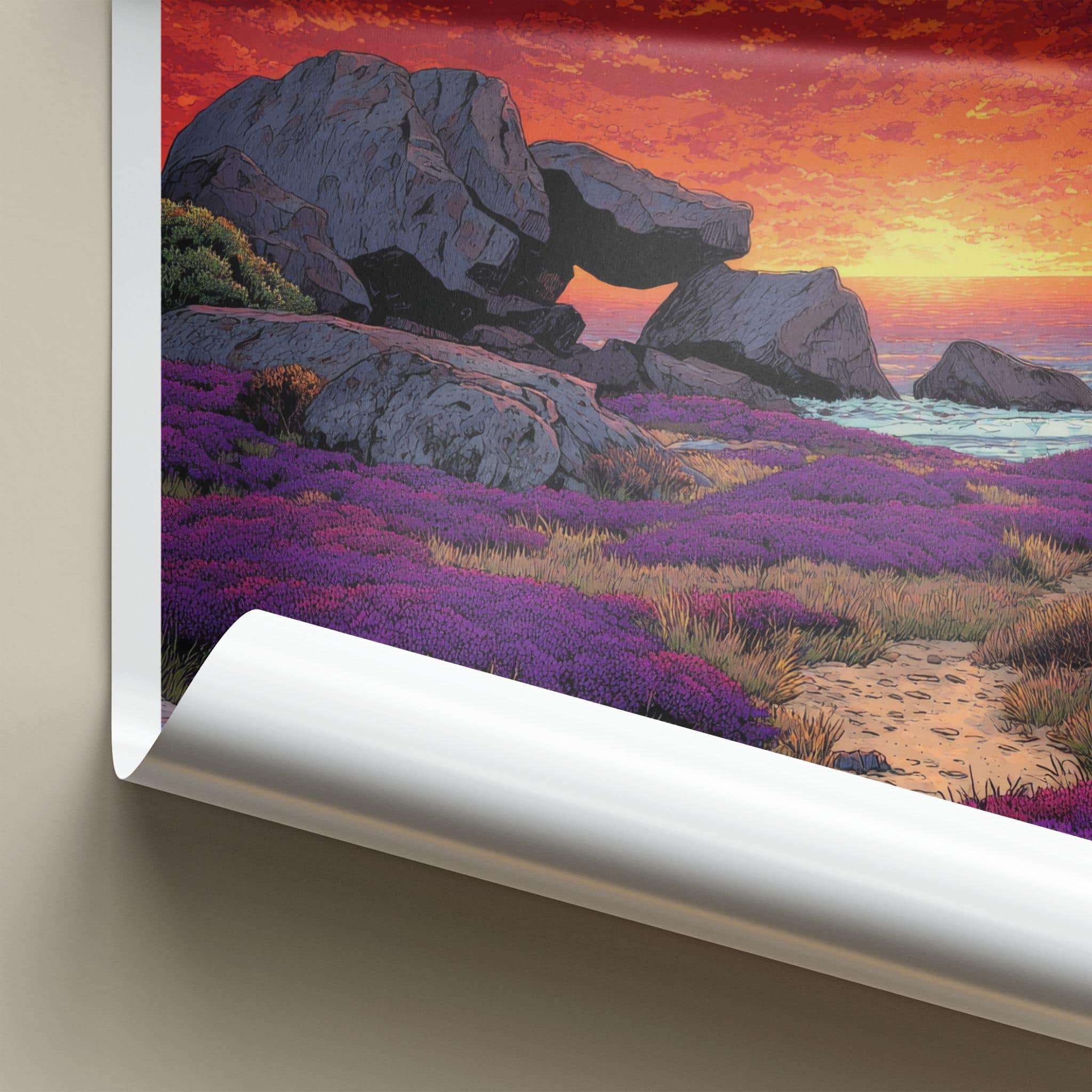 Kangaroo Island Poster - Australia Art Print - Vibrant Coastal Sunset Home Art