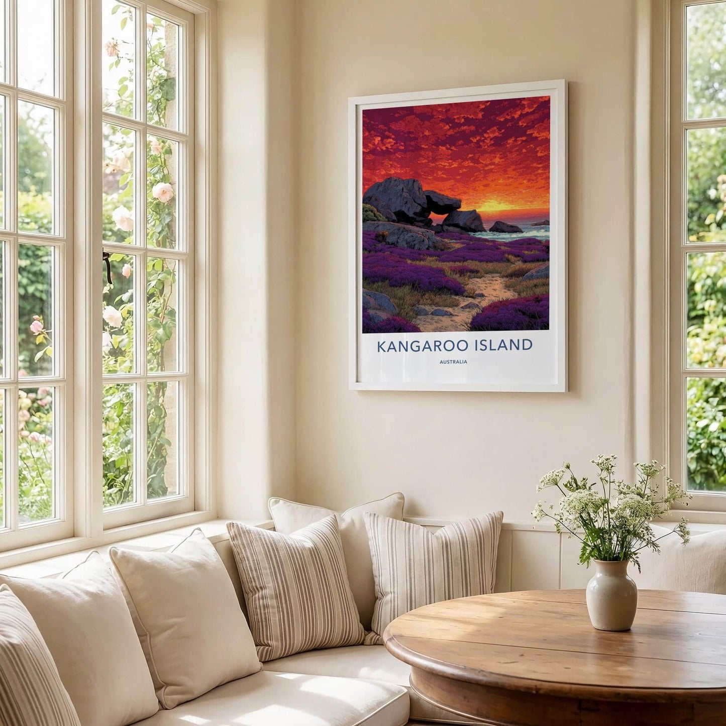 Kangaroo Island Poster - Australia Art Print - Vibrant Coastal Sunset Home Art