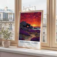 Kangaroo Island Poster - Australia Art Print - Vibrant Coastal Sunset Home Art