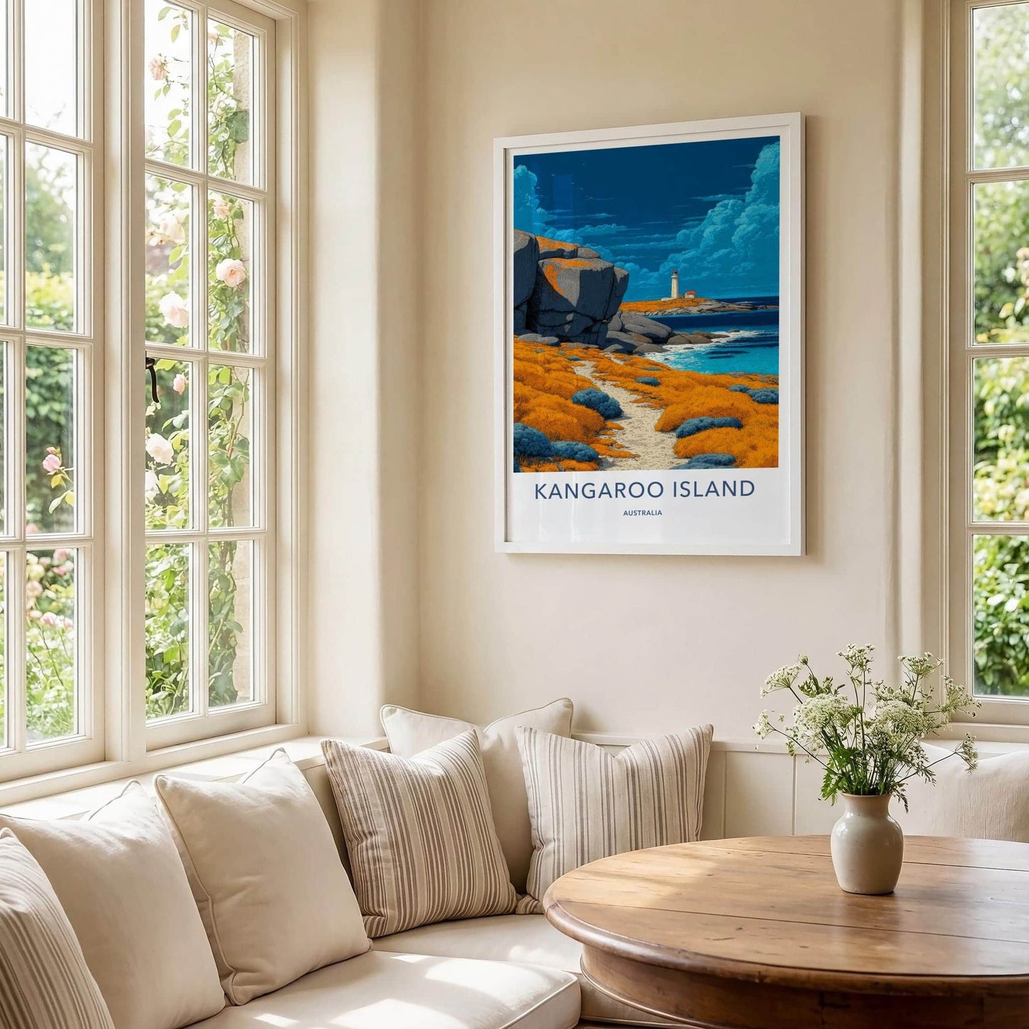 Kangaroo Island Poster - Australia Travel Art - Coastal Lighthouse Path Wall Decor