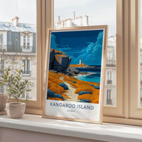 Kangaroo Island Poster - Australia Travel Art - Coastal Lighthouse Path Wall Decor
