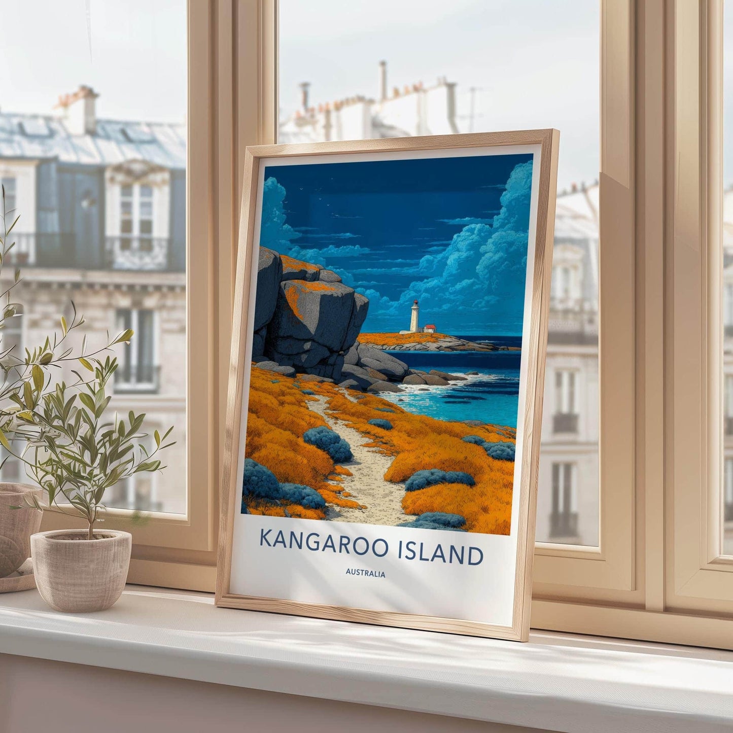 Kangaroo Island Poster - Australia Travel Art - Coastal Lighthouse Path Wall Decor