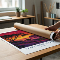 Kangaroo Island Poster - Australia Travel Art - Vibrant Coastal Sunset Home Decor