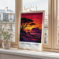 Kangaroo Island Poster - Australia Travel Art - Vibrant Coastal Sunset Home Decor