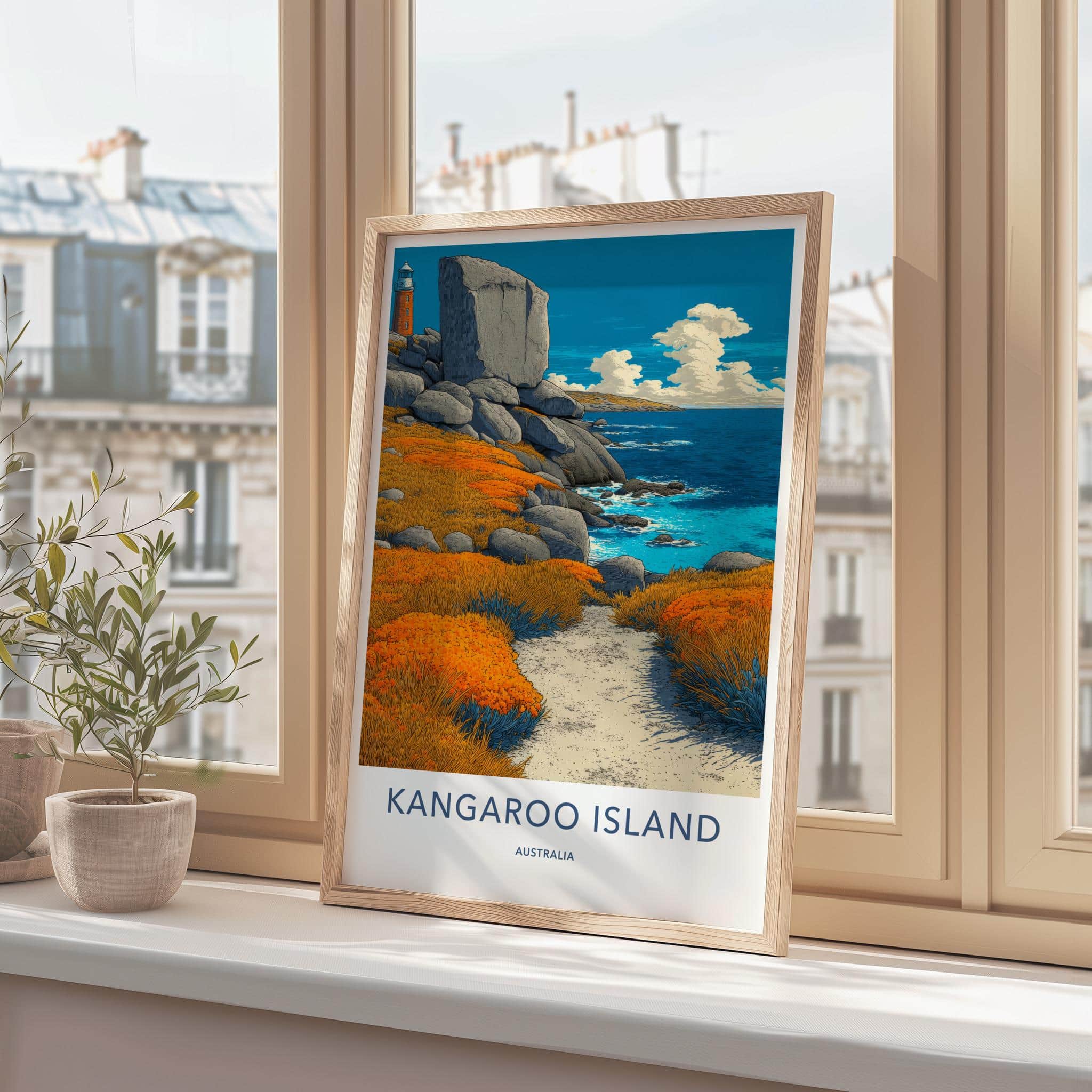 Kangaroo Island Poster - Australia Wall Art - Lighthouse Coastal Path Home Decor